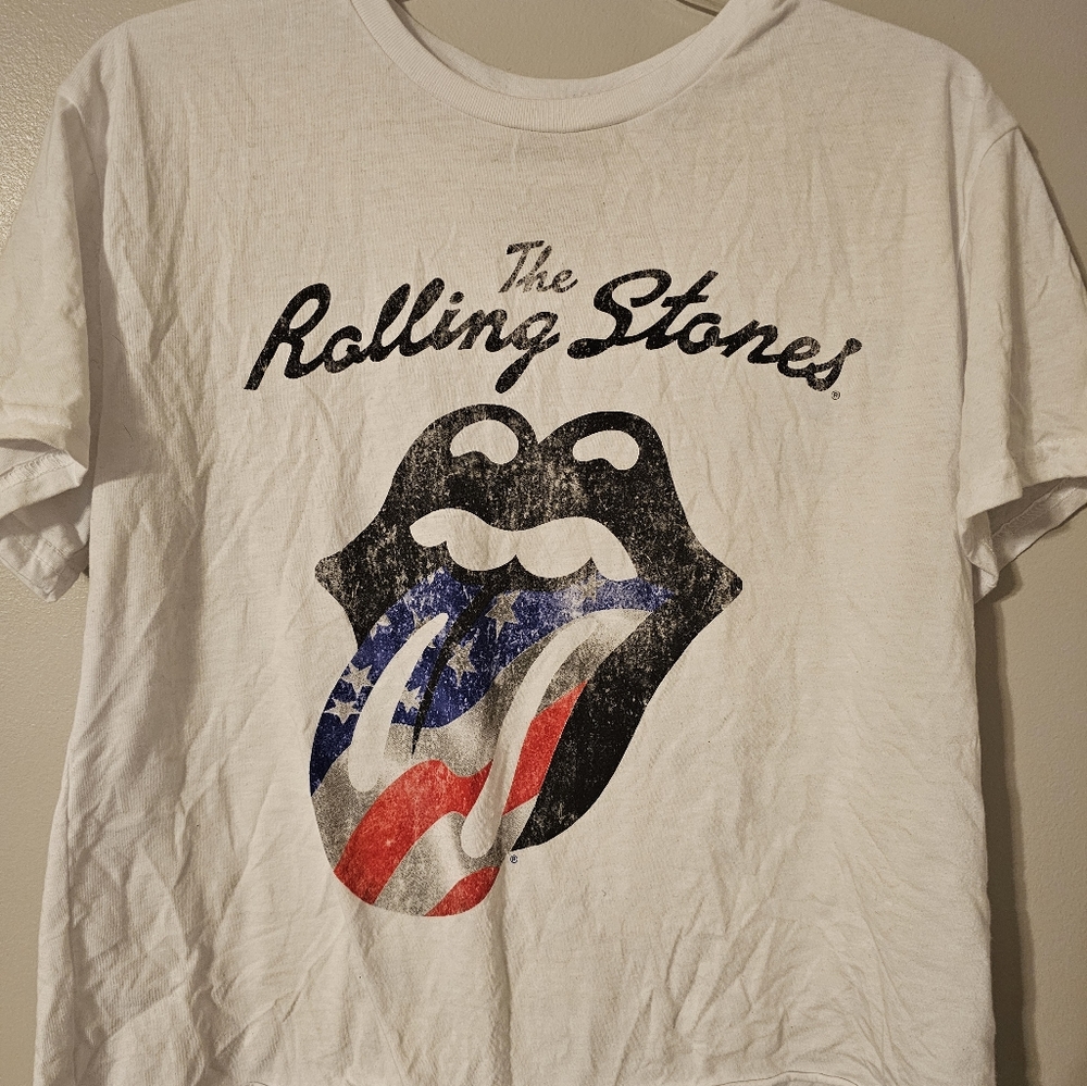 Like New cropped Rolling Stones shirt Size L